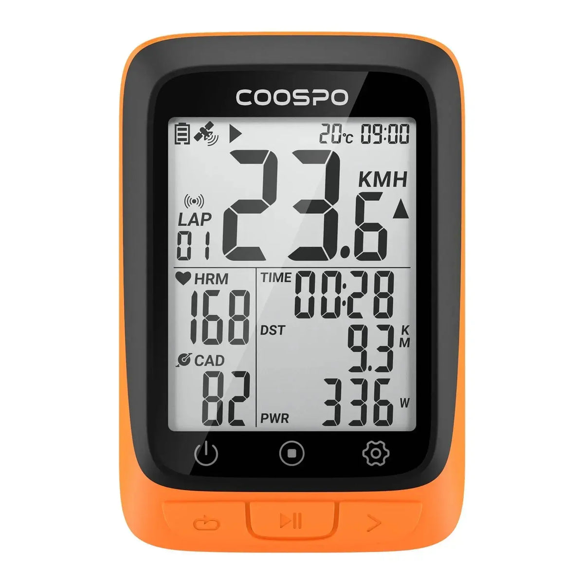 COOSPO Bike Computer GPS Wireless, ANT+ Cycling Computer GPS with Bluetooth , Multifunctional ANT+ Bicycle Computer GPS with 2.4 LCD Screen, Bike Speedometer with Auto Backlight IP67