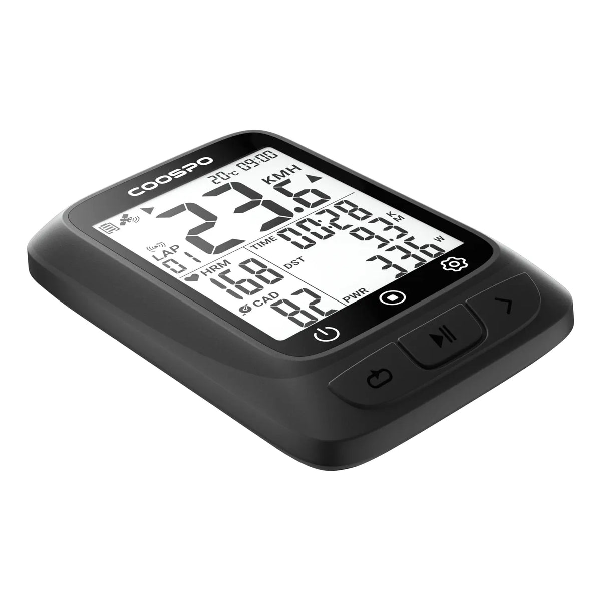COOSPO Bike Computer GPS Wireless, ANT+ Cycling Computer GPS with Bluetooth , Multifunctional ANT+ Bicycle Computer GPS with 2.4 LCD Screen, Bike Speedometer with Auto Backlight IP67