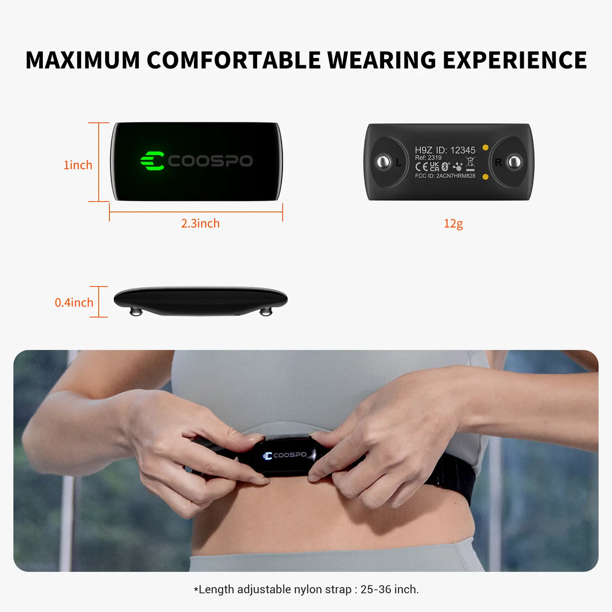 REALZONE H9Z Rechargeable Chest Heart Rate Monitor COOSPO
