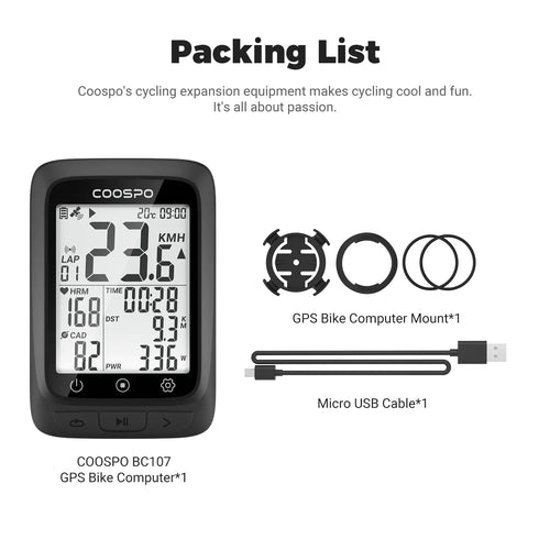 GPS Bike Computer CooSpo BC107-Beginners Cycling computer – COOSPO GPS Bike Computer CooSpo BC107-Beginners Cycling computer – COOSPO