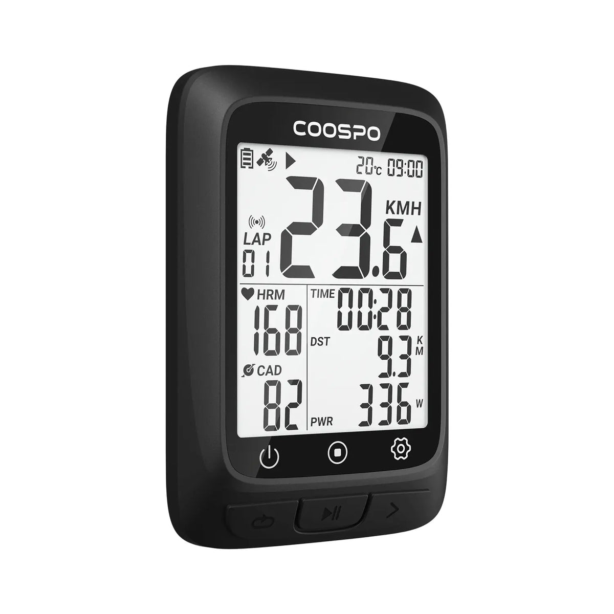 COOSPO Bike Computer GPS Wireless, ANT+ Cycling Computer GPS with Bluetooth , Multifunctional ANT+ Bicycle Computer GPS with 2.4 LCD Screen, Bike Speedometer with Auto Backlight IP67