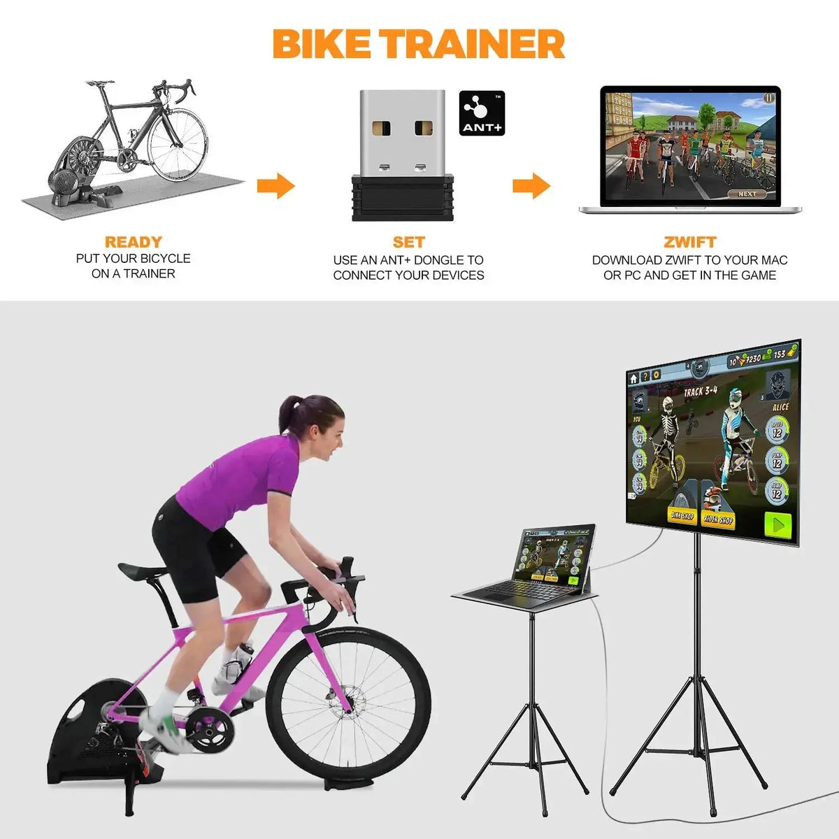 CooSpo USB ANT Stick, ANT+ Dongle for Indoor Cycling Training Data Transmission COOSPO