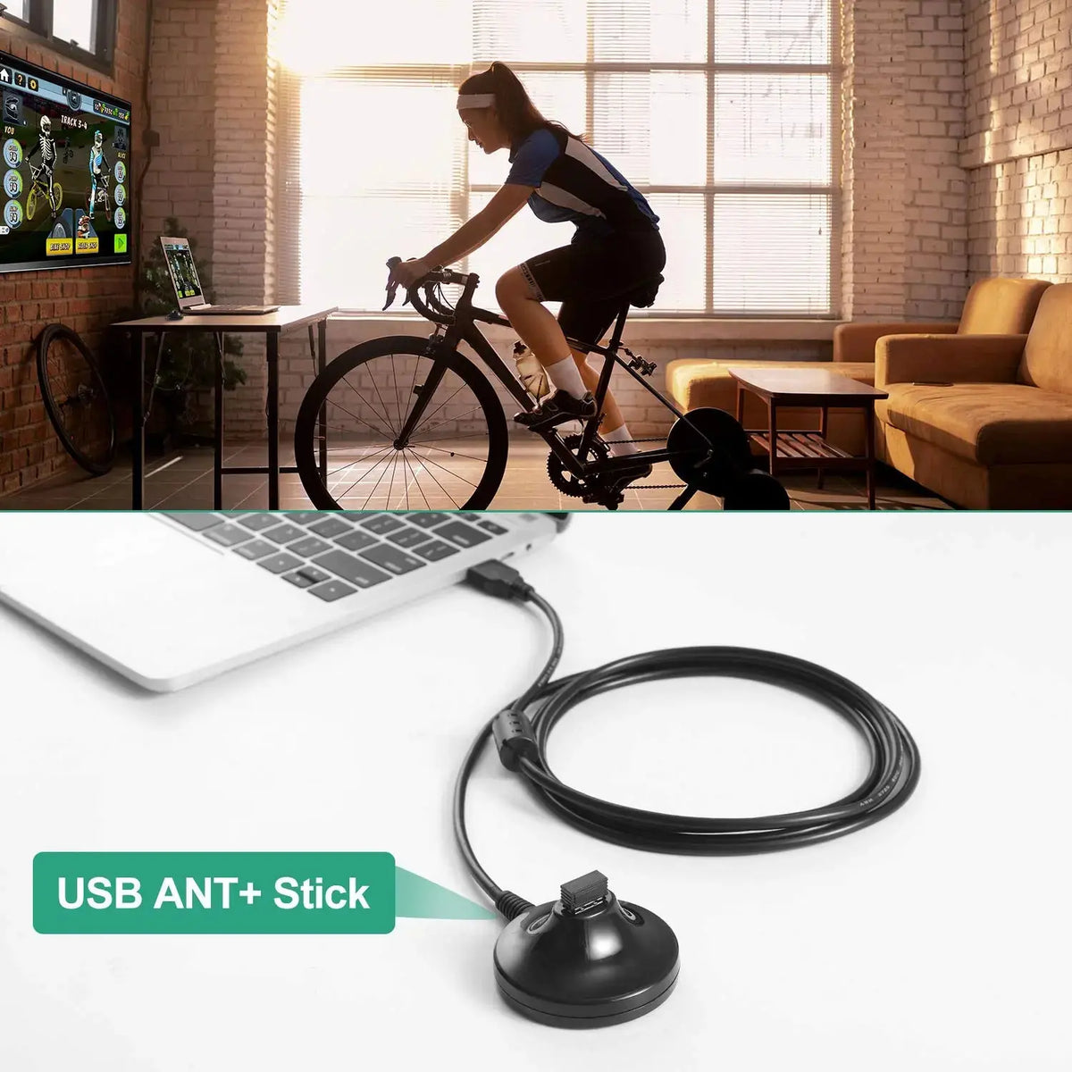 CooSpo USB ANT Stick, ANT+ Dongle for Indoor Cycling Training Data Transmission COOSPO