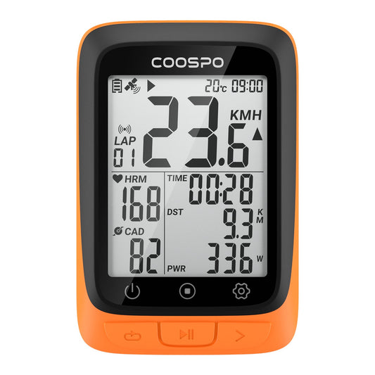 COOSPO Bike Computer GPS Wireless, ANT+ Cycling Computer GPS with Bluetooth , Multifunctional ANT+ Bicycle Computer GPS with 2.4 LCD Screen, Bike Speedometer with Auto Backlight IP67