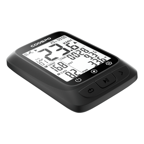 COOSPO Bike Computer GPS Wireless, ANT+ Cycling Computer GPS with Bluetooth , Multifunctional ANT+ Bicycle Computer GPS with 2.4 LCD Screen, Bike Speedometer with Auto Backlight IP67