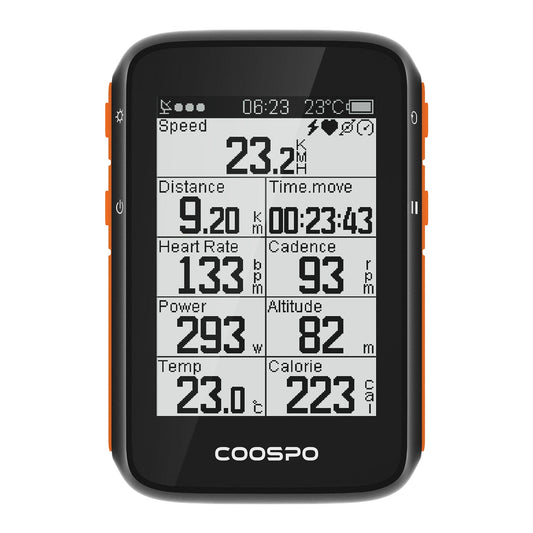 CooSpo Bike Computer Wireless GPS,Bike Speedometer with Auto Backlight,Bluetooth ANT Cycling GPS Computer,Bicycle Computer BC200 with Waterproof,Compatible with CooSporide app HR/Cad/SPD/Power Sensor